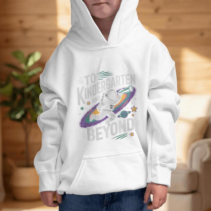 Back To School To Kindergarten And Beyond Astronaut In Space Premium Tri-Blend Graphic Kid Hoodie
