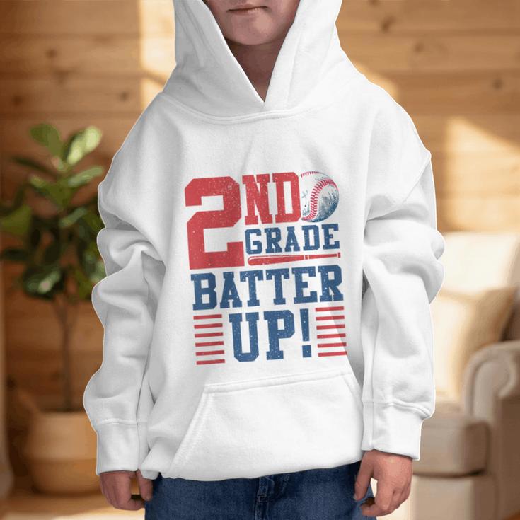 Baseball Second Grade Back To School 2nd Grade Batter Up Graphic Kid Hoodie