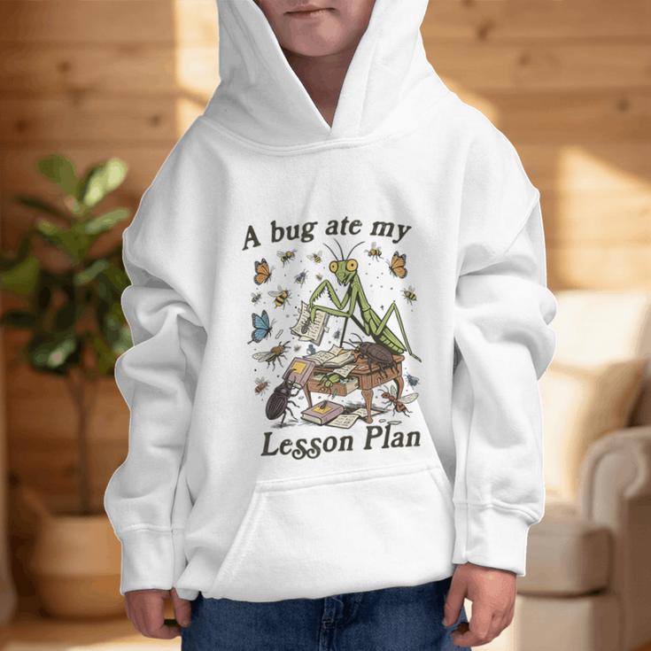 Bug Lover Insect Back To School A Bug Ate My Lesson Plan Graphic Kid Hoodie