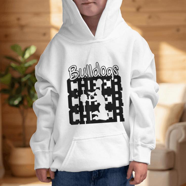 Bulldogs Cheer Back To School Cheerleading Spirit Graphic Kid Hoodie