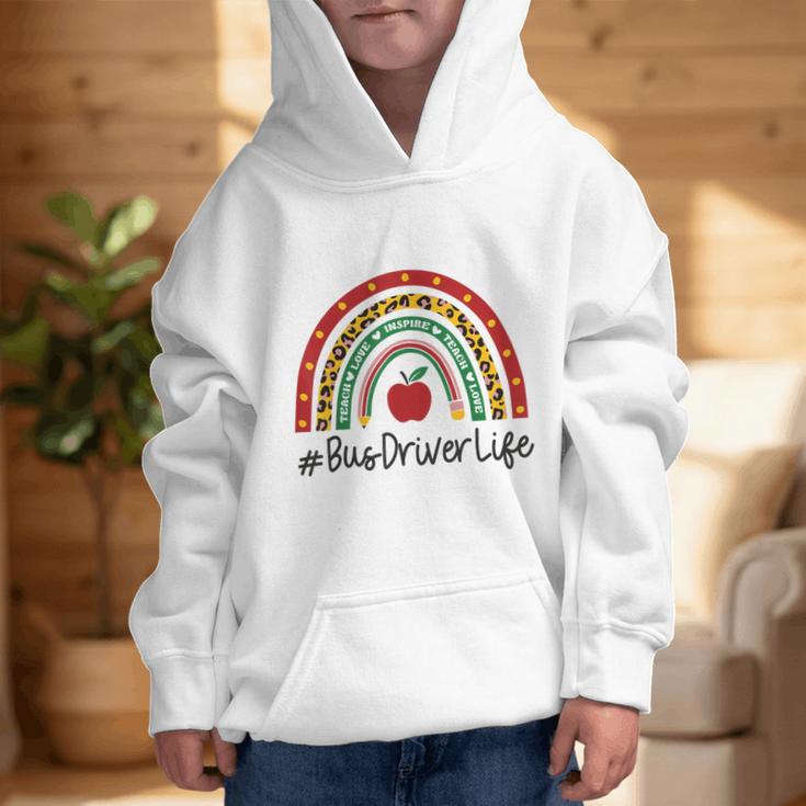 Bus Driver Rainbow Appreciation Day Hello Back To School Graphic Kid Hoodie