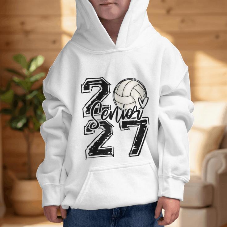 Class Of 2027 Volleyball Senior 2027 Back To School Graphic Kid Hoodie