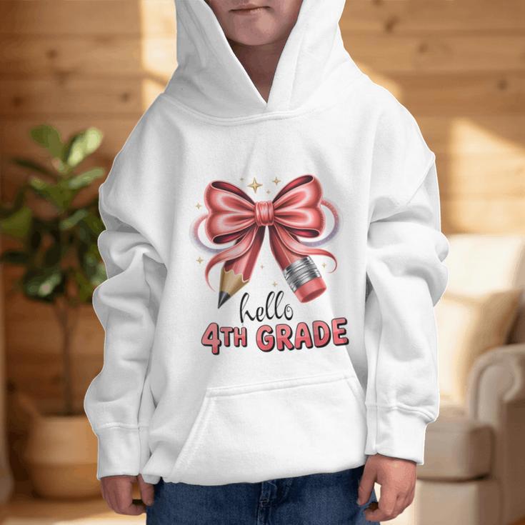 Coquette 4th Grade First Day Of Back To School Girls Outfits Graphic Kid Hoodie Coquette 4th Grade First Day Of Back To School Girls Outfits Graphic Kid Hoodie