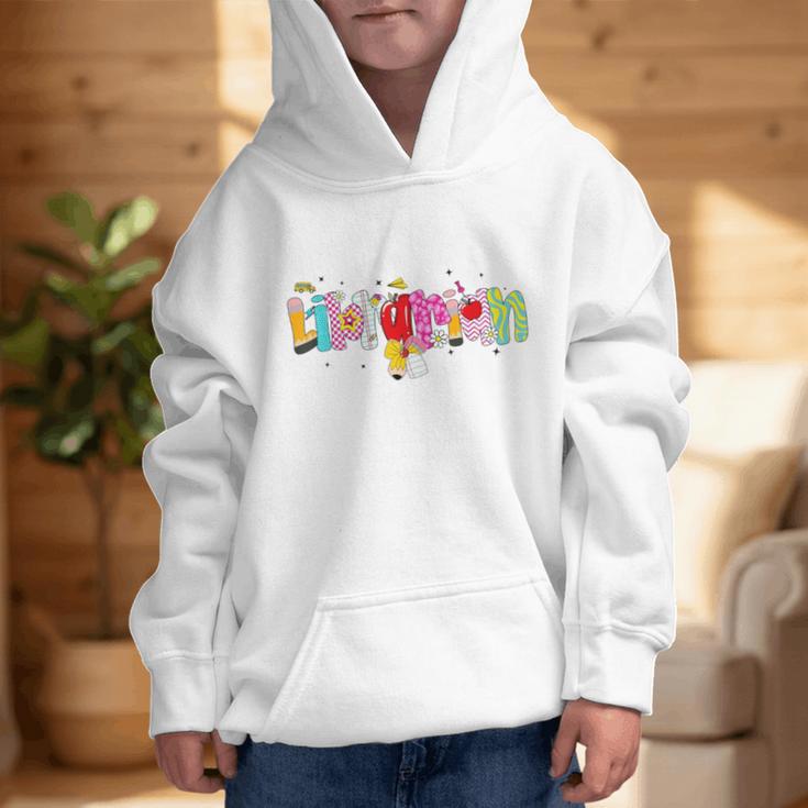 Coquette Pencil Bow Librarian Back To School Bookworm Graphic Kid Hoodie Coquette Pencil Bow Librarian Back To School Bookworm Graphic Kid Hoodie