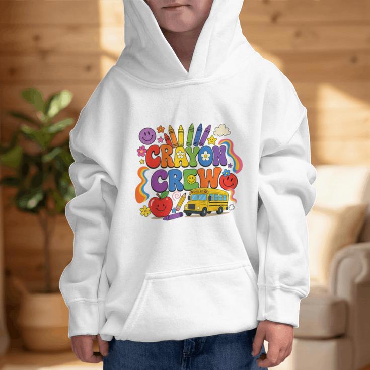 Crayon Crew Cute Back To School Vibes Student Graphic Kid Hoodie Crayon Crew Cute Back To School Vibes Student Graphic Kid Hoodie