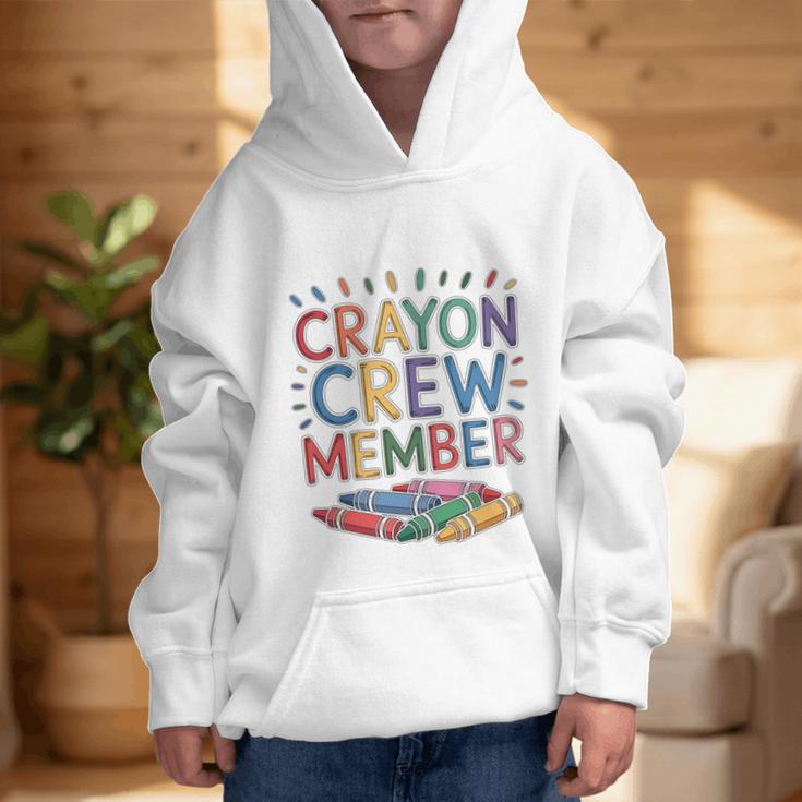 Crayon Crew Member Back To School Coloring Art Classes Graphic Kid Hoodie
