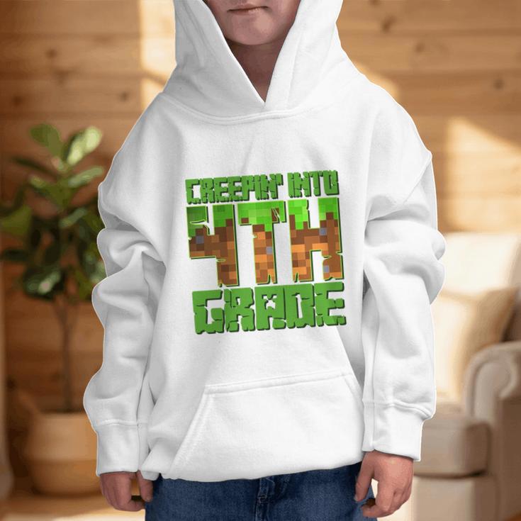 Creepin’ Into 4th Grade Kids Boy Gamer Pixel Back To School Performance Graphic Kid Hoodie