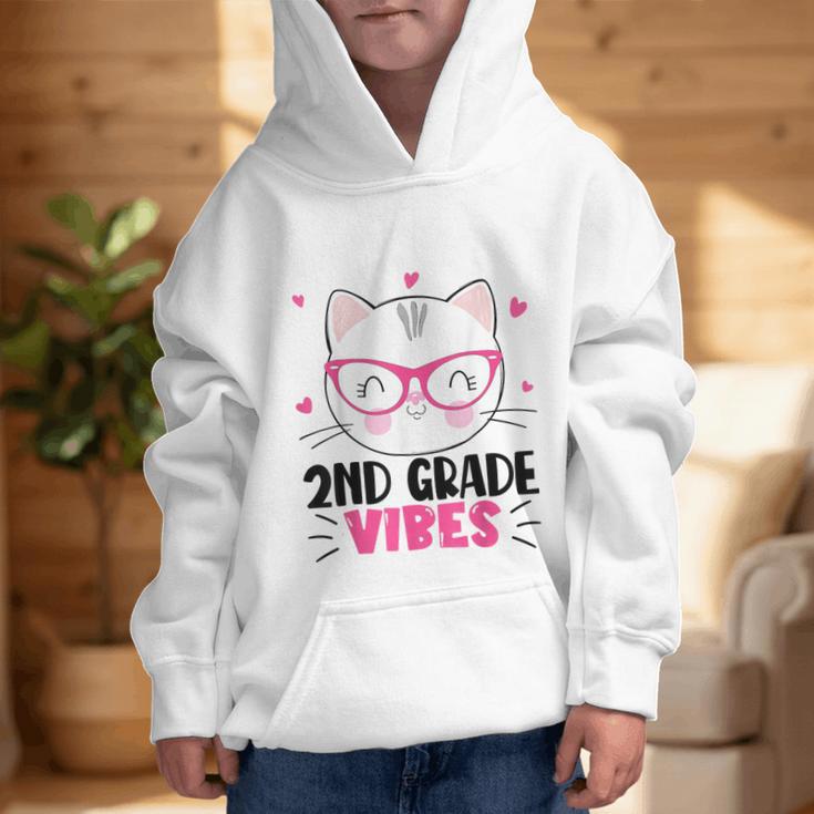 Cute 2nd Grade Vibes Cat Kitten Lover Back To School Girls Graphic Kid Hoodie Cute 2nd Grade Vibes Cat Kitten Lover Back To School Girls Graphic Kid Hoodie