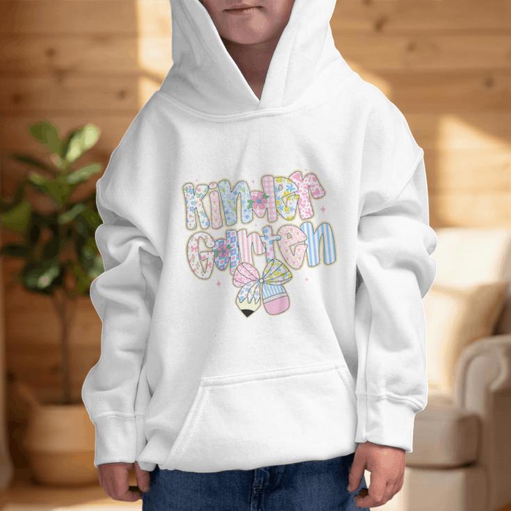 Cute Preppy Back To School Floral Kindergarten For Girls Graphic Kid Hoodie Cute Preppy Back To School Floral Kindergarten For Girls Graphic Kid Hoodie