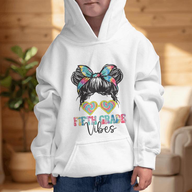 Fifth Grade Vibes Messy Hair Bun Girl Back To School 5th Graphic Kid Hoodie Fifth Grade Vibes Messy Hair Bun Girl Back To School 5th Graphic Kid Hoodie