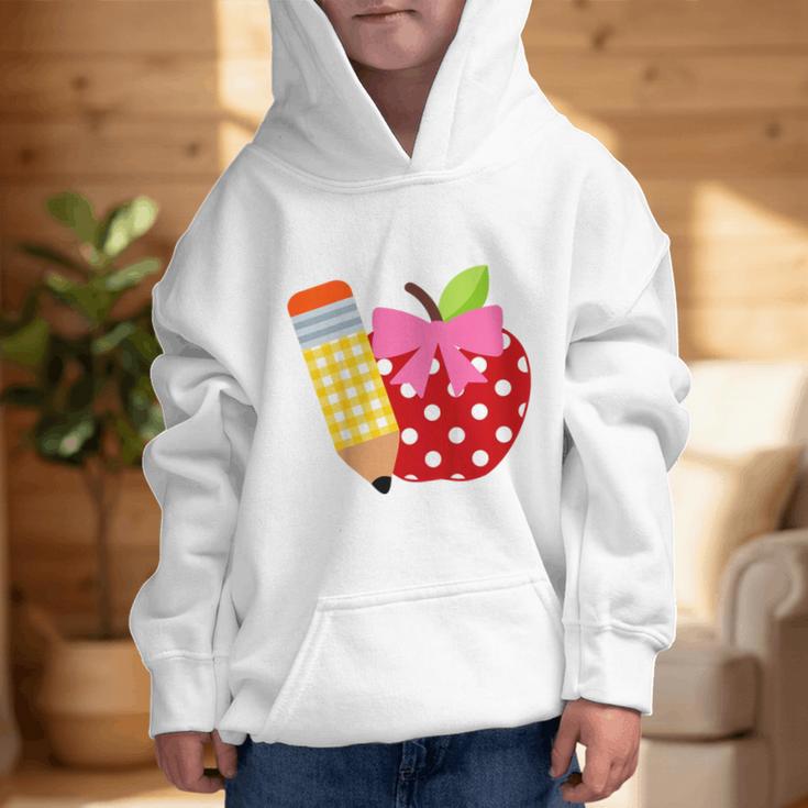 Girls Back To School Apple Toddler First Day Of Preschool Graphic Kid Hoodie