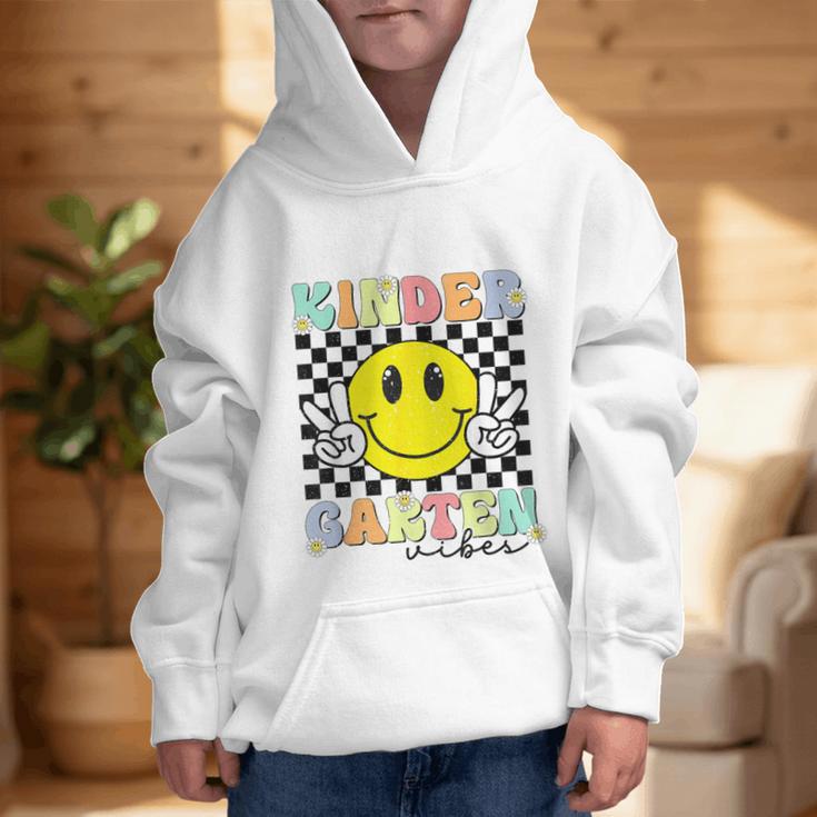 Girls Kindergarten Vibes Smile Face Back To School Kinder Graphic Kid Hoodie Girls Kindergarten Vibes Smile Face Back To School Kinder Graphic Kid Hoodie