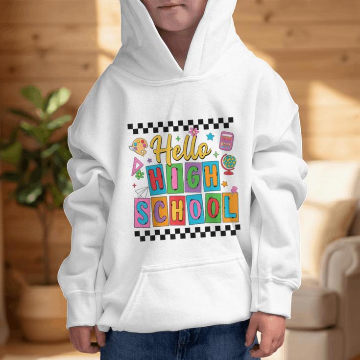 Hello Highshool First Day Of School Back To School Boy Girls Graphic Kid Hoodie