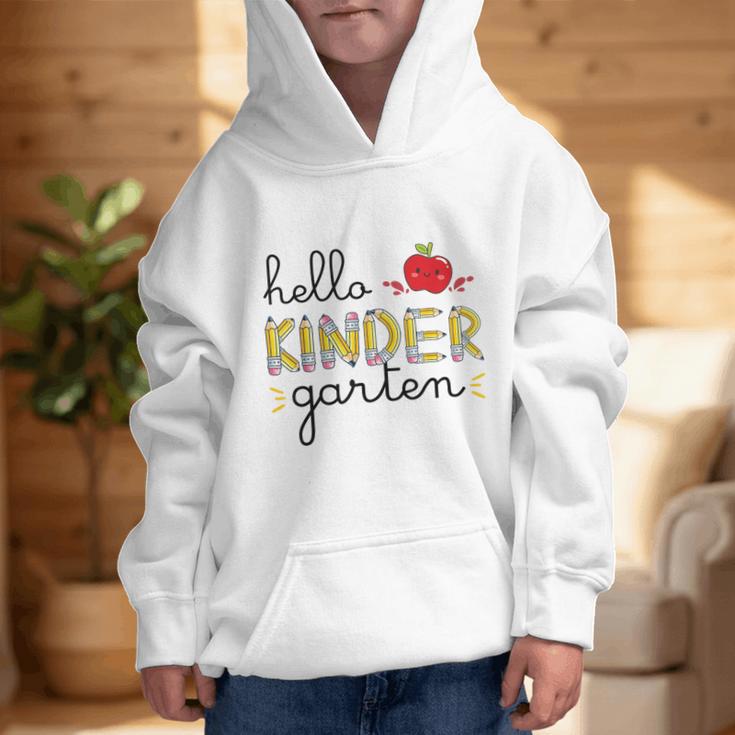Hello Kindergarten Back To School Cute First Day Kids School Graphic Kid Hoodie Hello Kindergarten Back To School Cute First Day Kids School Graphic Kid Hoodie