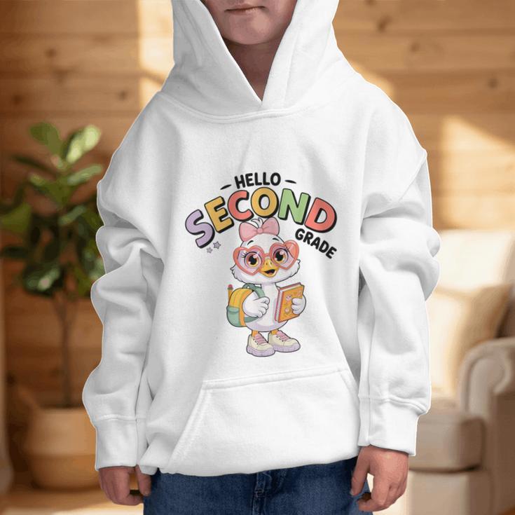 Hello Second Grade Cute Goose Back To School 2nd Grade Girls Graphic Kid Hoodie Hello Second Grade Cute Goose Back To School 2nd Grade Girls Graphic Kid Hoodie