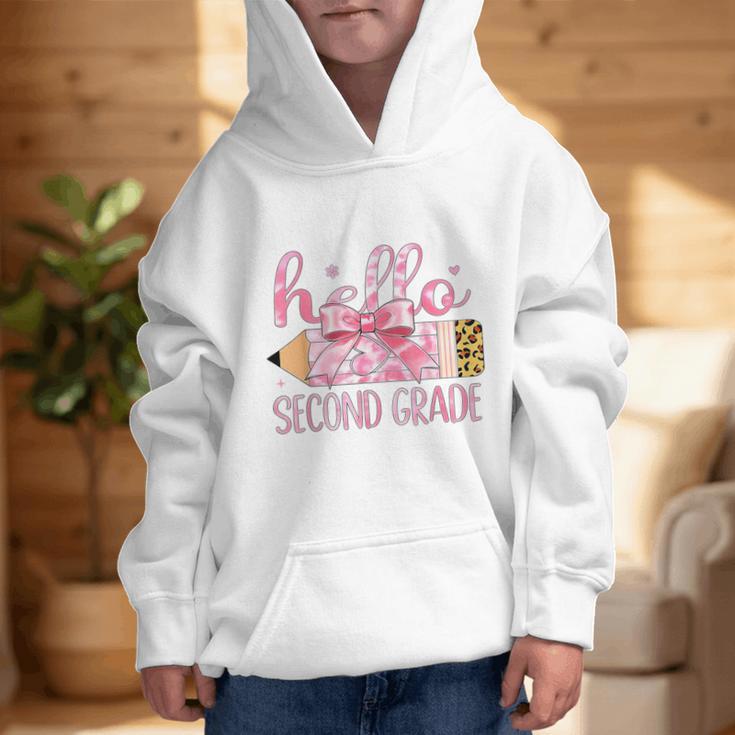 Hello Second Grade Pencil Tie Dye Coquette Back To School Graphic Kid Hoodie Hello Second Grade Pencil Tie Dye Coquette Back To School Graphic Kid Hoodie