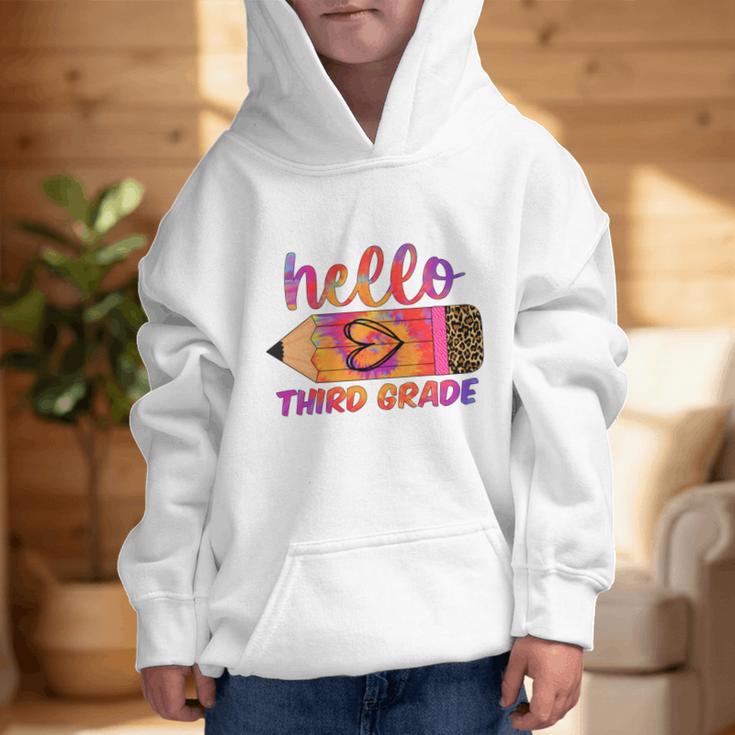 Hello Third Grade Back To School Pencil Tie Dye 3rd Grade Performance Graphic Kid Hoodie