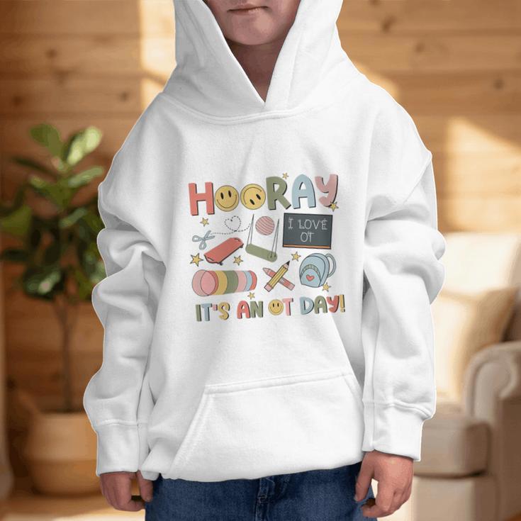 Hooray It’s An OT Day Occupational Therapy Back To School Premium Tri-Blend Graphic Kid Hoodie