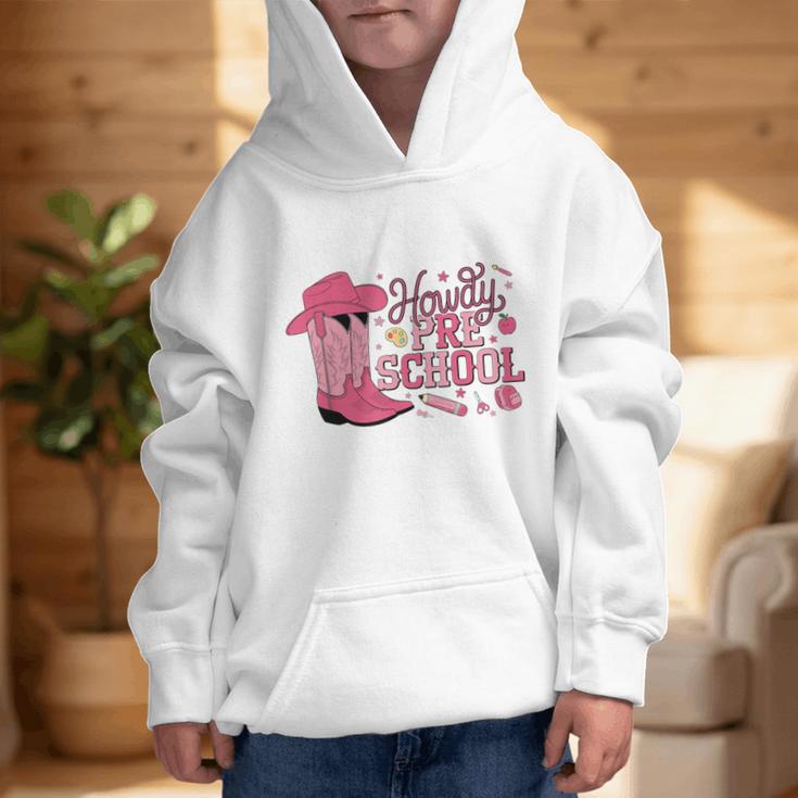 Howdy Preschool Back To School Western Cowboy Cowgirls Pre-K Graphic Kid Hoodie Howdy Preschool Back To School Western Cowboy Cowgirls Pre-K Graphic Kid Hoodie