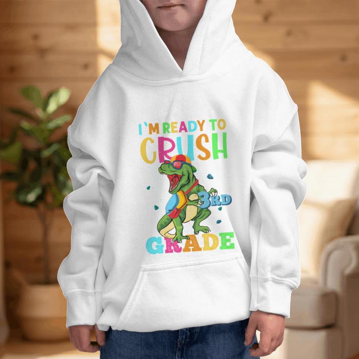 I'm Ready To Crush 3rd Grade Dinosaur Back To School Graphic Kid Hoodie