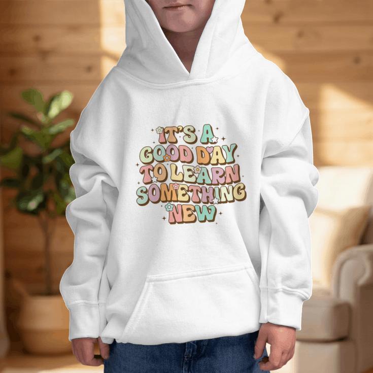It's A Good Day To Learn Something New Retro Back To School Premium Tri-Blend Graphic Kid Hoodie