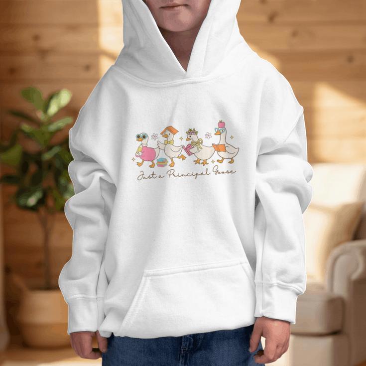 Just a Principal Goose Back To School Silly Goose Principal Graphic Kid Hoodie Just a Principal Goose Back To School Silly Goose Principal Graphic Kid Hoodie