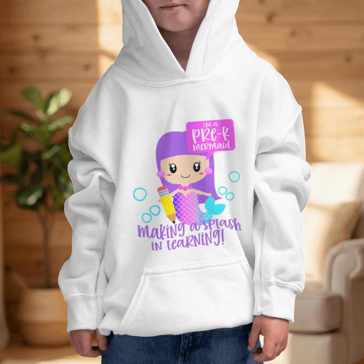 Kids Pre K Mermaid Back To School Toddler Girl First Day Of Prek Graphic Kid Hoodie