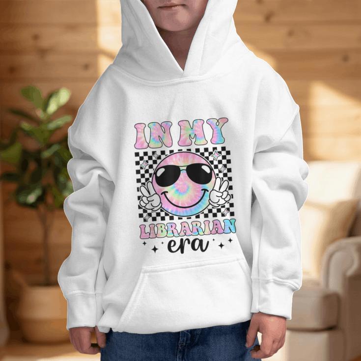 In My Librarian Era Groovy Tie Dye Back To School Graphic Kid Hoodie