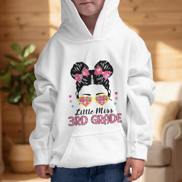 Little Miss 3rd Grade Messy Bun Back To School Graphic Kid Hoodie Little Miss 3rd Grade Messy Bun Back To School Graphic Kid Hoodie