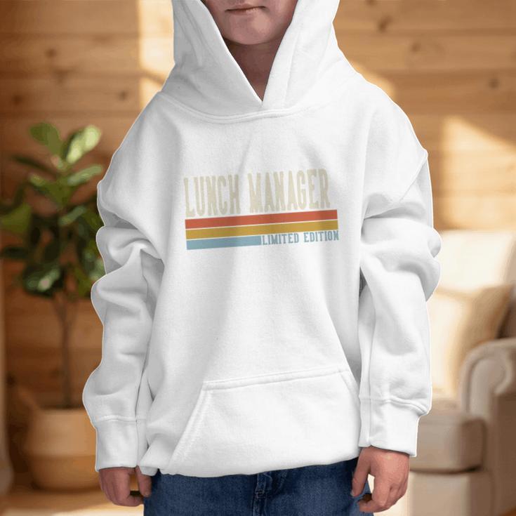 Lunch Manager Week Retro Vintage Back To School Day Premium Tri-Blend Graphic Kid Hoodie