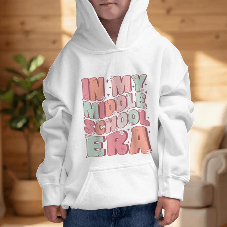In My Middle School Era Cute Groovy First Day Back To School Graphic Kid Hoodie In My Middle School Era Cute Groovy First Day Back To School Graphic Kid Hoodie