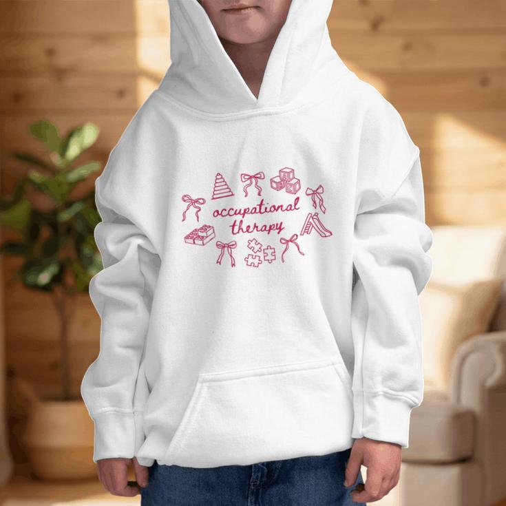 Occupational Therapy Coquette Bow OT COTA Back To School Graphic Kid Hoodie Occupational Therapy Coquette Bow OT COTA Back To School Graphic Kid Hoodie