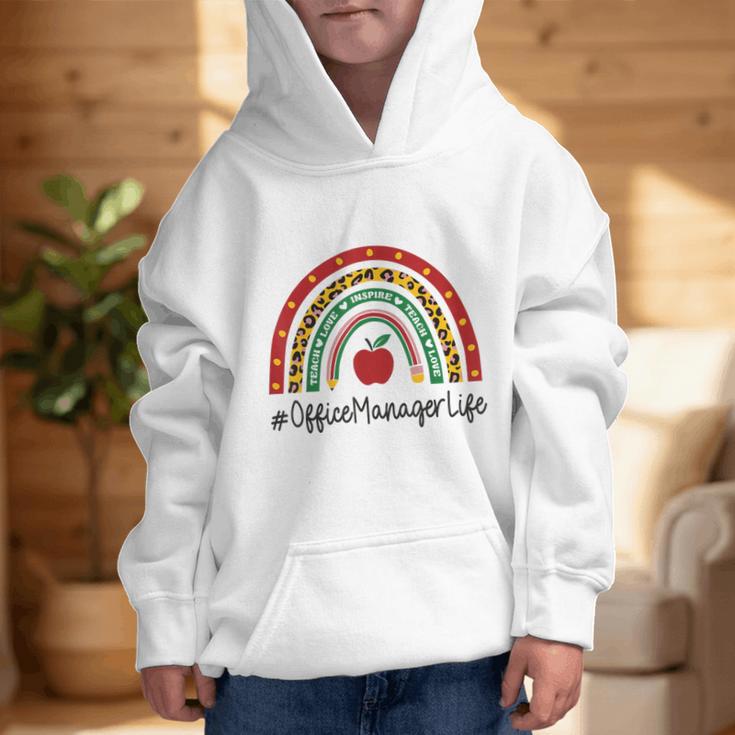 Office Manager Rainbow Appreciation Day Hello Back To School Graphic Kid Hoodie Office Manager Rainbow Appreciation Day Hello Back To School Graphic Kid Hoodie