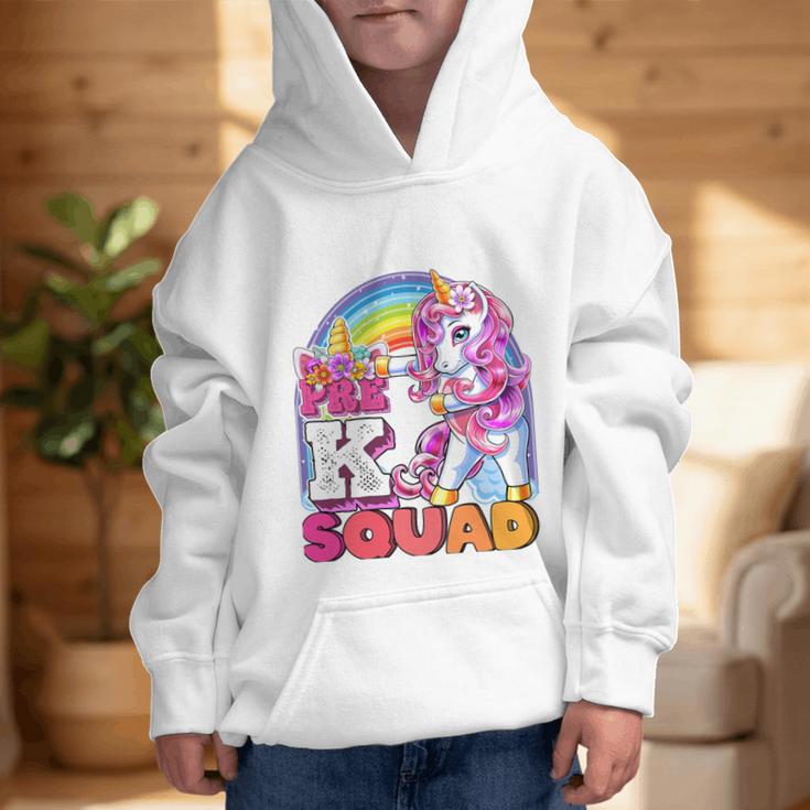 Pre-K Squad Flossing Unicorn Back To School Girls Premium Tri-Blend Graphic Kid Hoodie