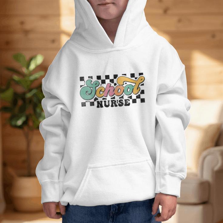 Retro Checkered School Nurse Squad Back To School Graduation Graphic Kid Hoodie Retro Checkered School Nurse Squad Back To School Graduation Graphic Kid Hoodie