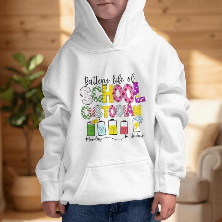 School Custodian Battery Life Back To School Janitor Graphic Kid Hoodie School Custodian Battery Life Back To School Janitor Graphic Kid Hoodie