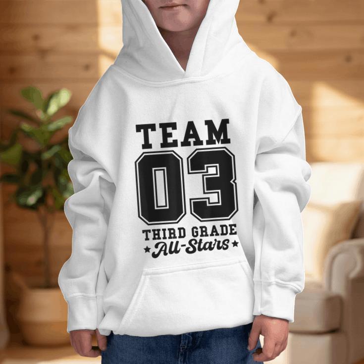 Team 3rd Grade All-Stars Back To School Sports Jersey Graphic Kid Hoodie