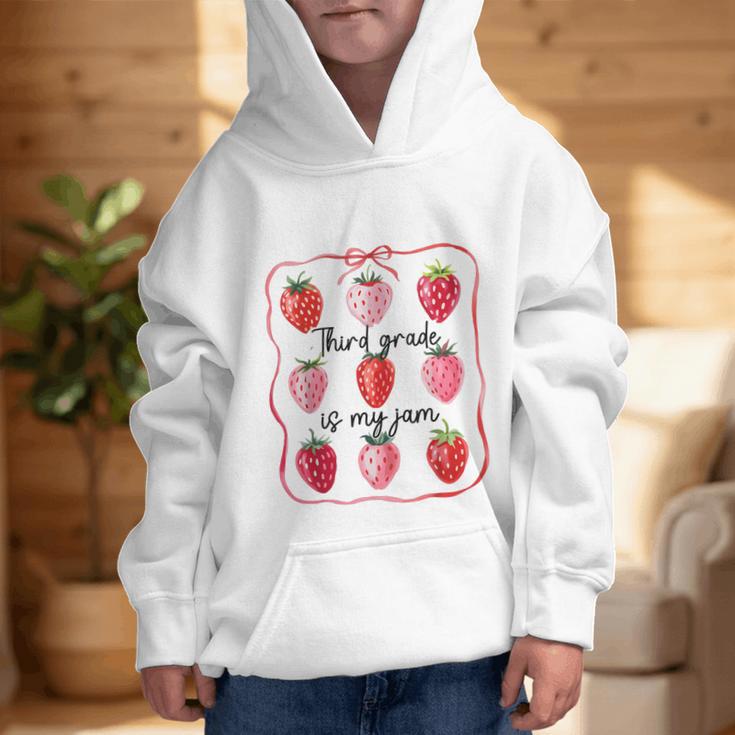 Third Grade Is My Jam Strawberry 3rd Grade Back To School Graphic Kid Hoodie Third Grade Is My Jam Strawberry 3rd Grade Back To School Graphic Kid Hoodie
