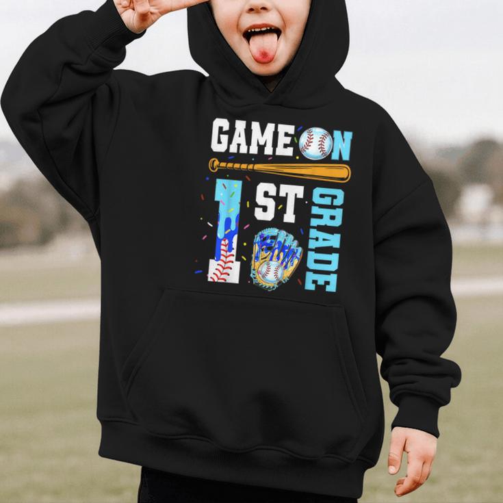 1st Grade Back To School Baseball Drip Ice Cream Game On Graphic Kid Hoodie 1st Grade Back To School Baseball Drip Ice Cream Game On Graphic Kid Hoodie