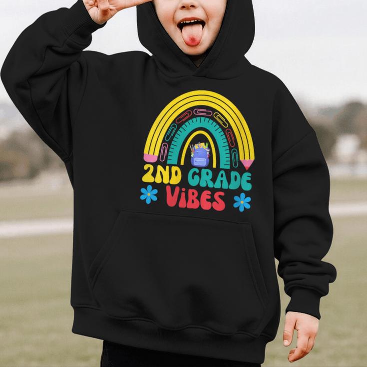 2nd Grade Vibes Back To School Rainbow Second Grade Graphic Kid Hoodie 2nd Grade Vibes Back To School Rainbow Second Grade Graphic Kid Hoodie