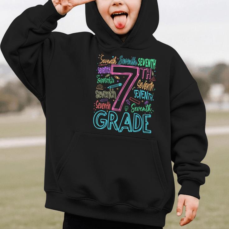 7th Grade Typography Team Seventh Grade Back To School Kids Graphic Kid Hoodie