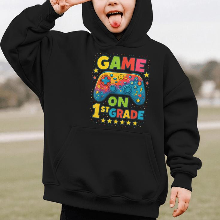 Back To School 1st Grade Boys Gamer First Day School Level Graphic Kid Hoodie