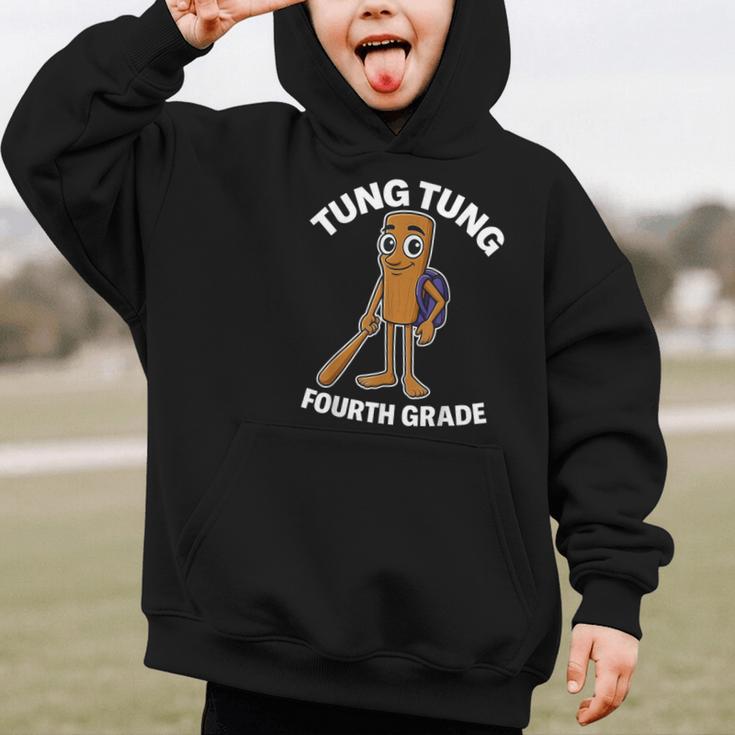 Back To School 4th Grade Italian Brainrot Tung Tung Sahur Graphic Kid Hoodie