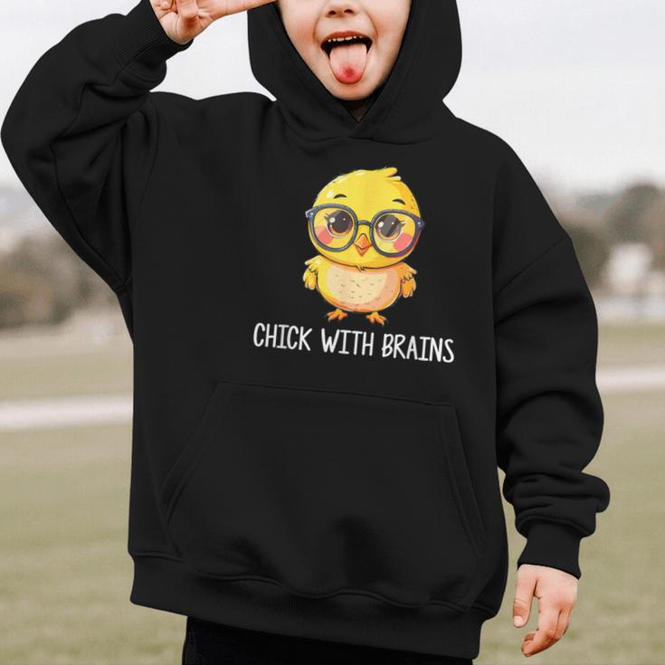 Back To School Chick With Brains Smart Intelligent Girls Graphic Kid Hoodie Back To School Chick With Brains Smart Intelligent Girls Graphic Kid Hoodie