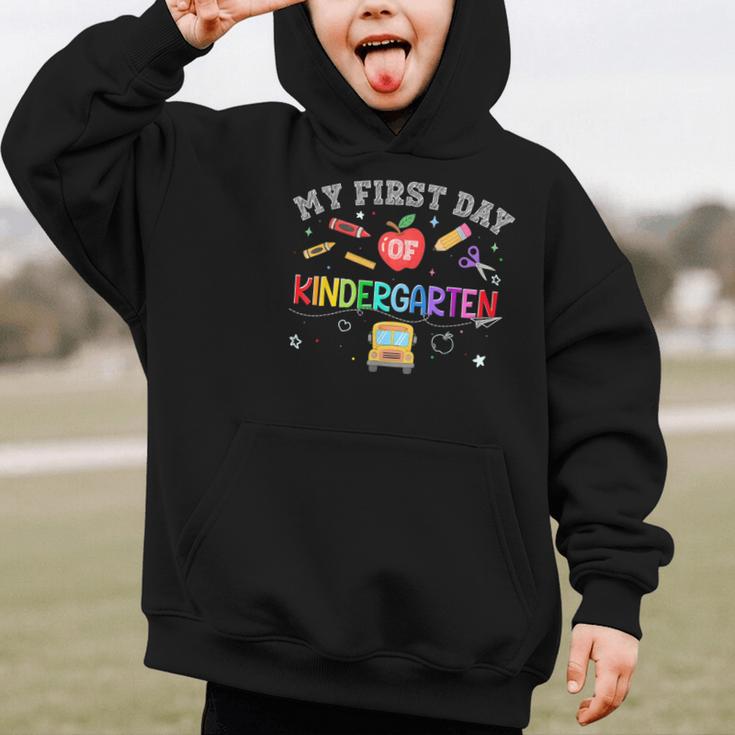 Back To School My First Day Of Kindergarten Boy Girl Graphic Kid Hoodie Back To School My First Day Of Kindergarten Boy Girl Graphic Kid Hoodie