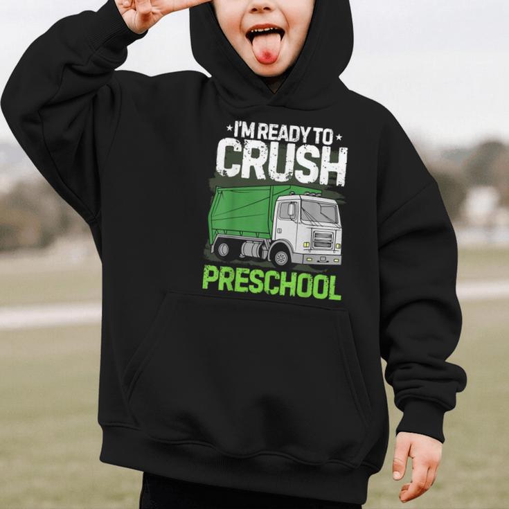 Back To School First Day Of Preschool Garbage Truck Boys Graphic Kid Hoodie