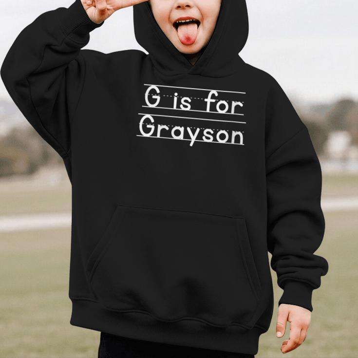 Back To School G Is For Grayson First Day Of School Kids Graphic Kid Hoodie Back To School G Is For Grayson First Day Of School Kids Graphic Kid Hoodie