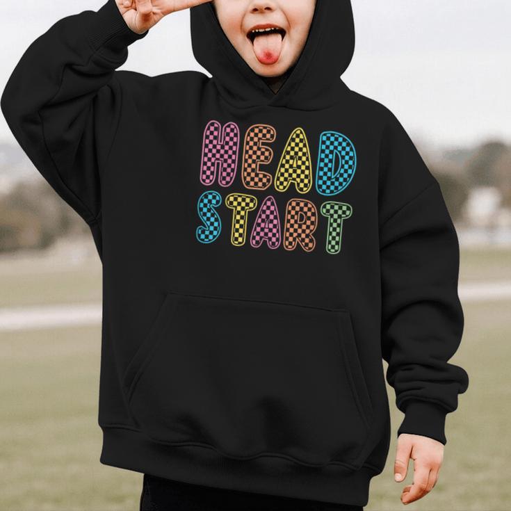 Back To School Head Start First Day Men Women Kid Checkered Graphic Kid Hoodie Back To School Head Start First Day Men Women Kid Checkered Graphic Kid Hoodie