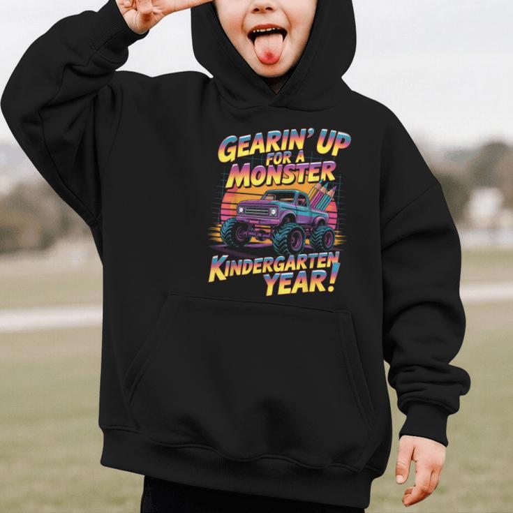 Back To School Kindergarten Monster Truck First Day Boys Graphic Kid Hoodie Back To School Kindergarten Monster Truck First Day Boys Graphic Kid Hoodie