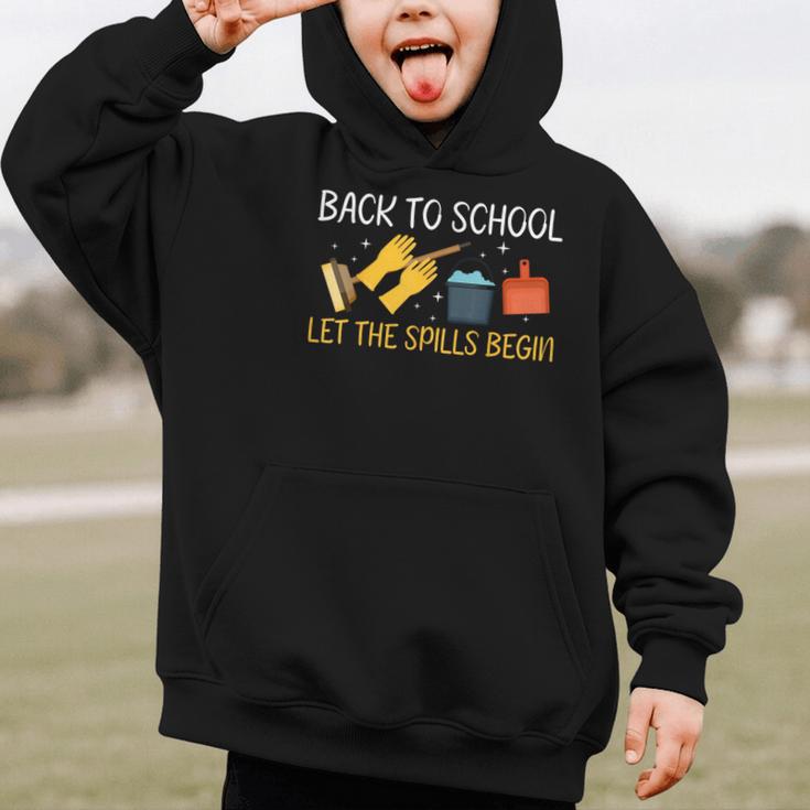 Back To School Let The Spills Begin School Custodian Graphic Kid Hoodie
